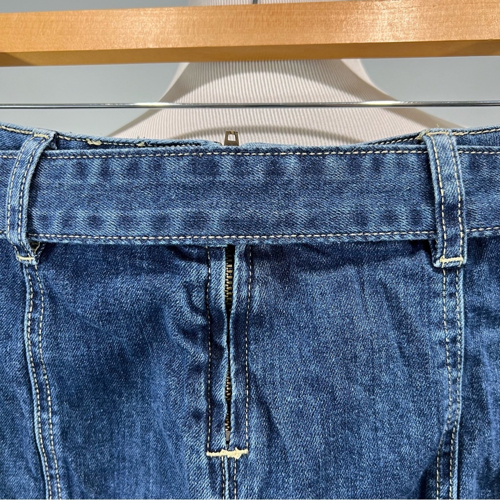 PacSun Belted Denim Mini Skirt Womens 00 Blue Y2K Micro Stretch - Picture 7 of 9